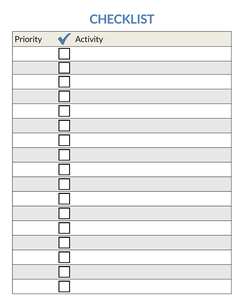 Free Checklist Templates Printable Excel Word
