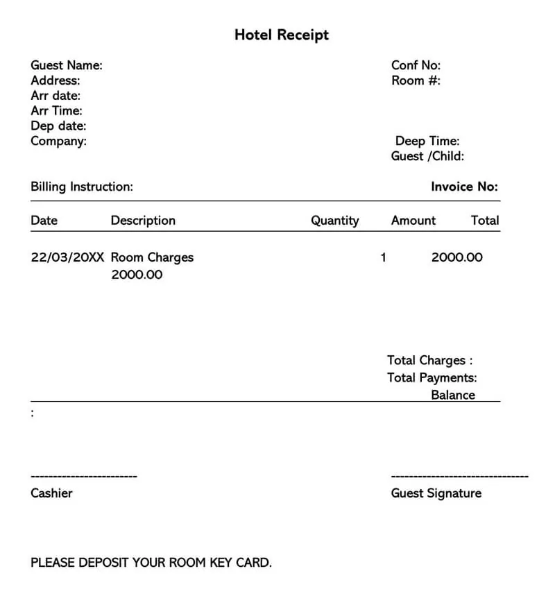 28 free hotel receipt invoice templates word pdf excel