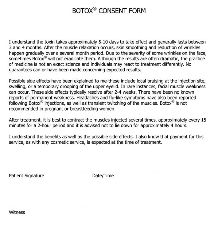 Botox Consent Form Doc Form Resume Examples Ey39yrq32v Bank2home