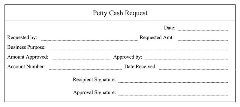 Editable Receipt for Petty Cash Request Template for Pdf File