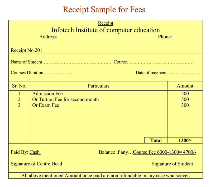 Browse Our Image Of School Donation Receipt Template Receipt Template School Tuition School Fees