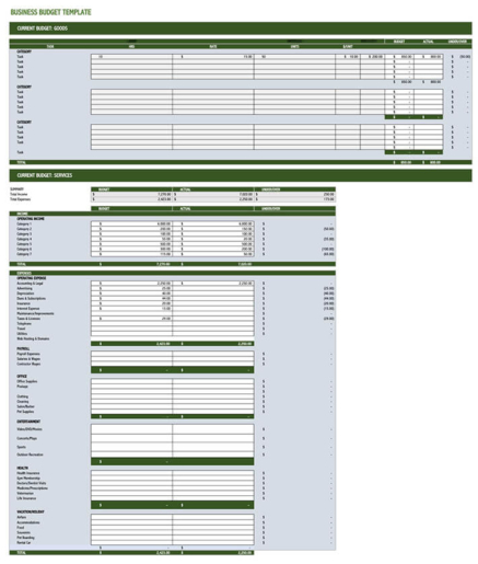 Small Business Budget Templates (Excel Worksheets)