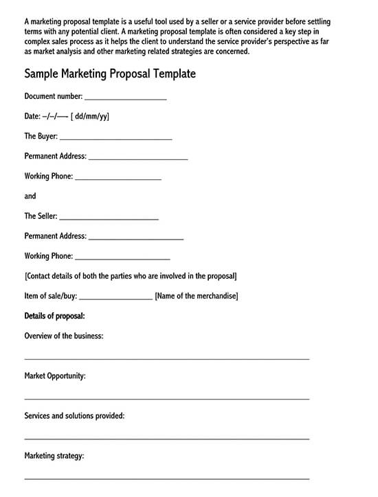 Free Research Proposal Template 01 for Word File