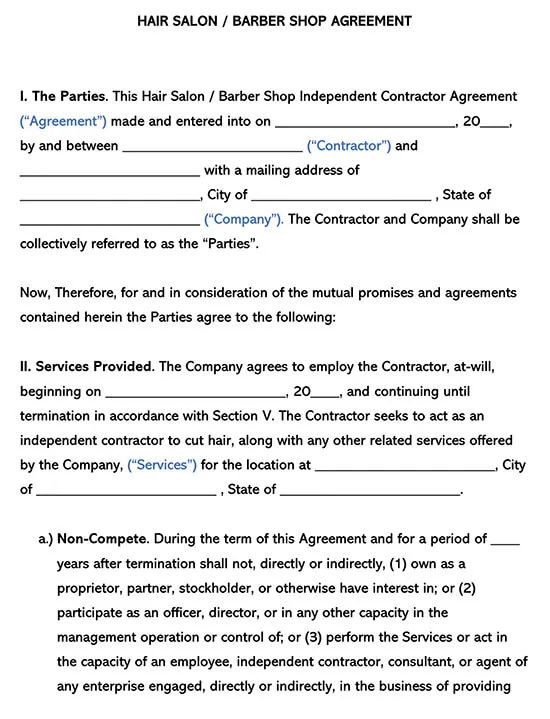 Free Independent Contractor Agreement Templates Word Pdf