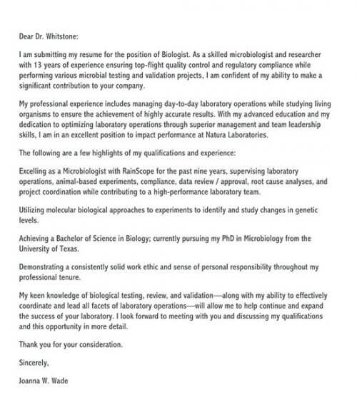 25+ Marine biology cover letter with no references General