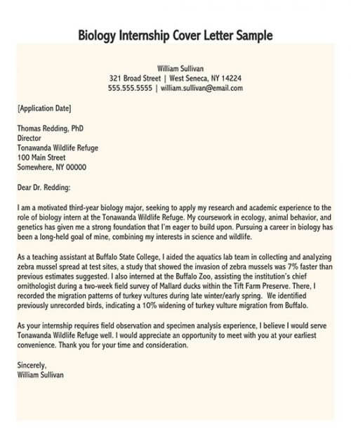 Biology Cover Letter Samples Examples Writing Tips