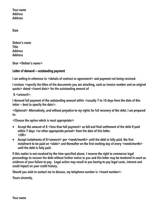 Downloadable 7 to 10 Days Rent Demand Letter Template as Word File
