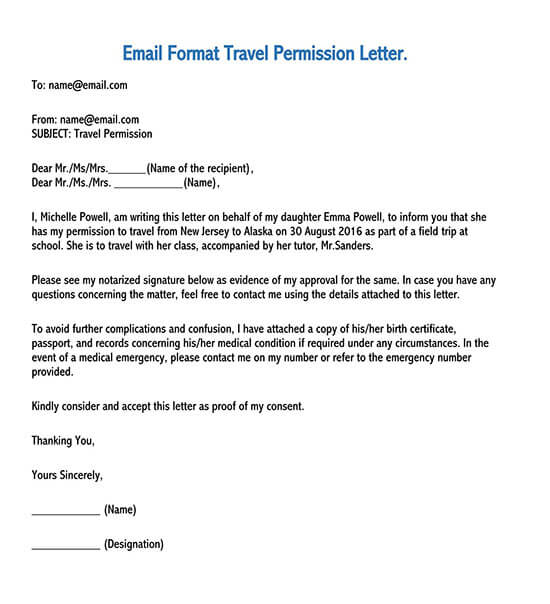 travel facilitation letter