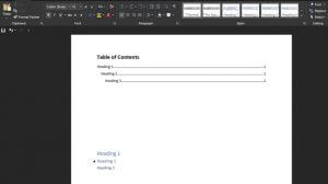 microsoft word table of contents formatting keeps varying