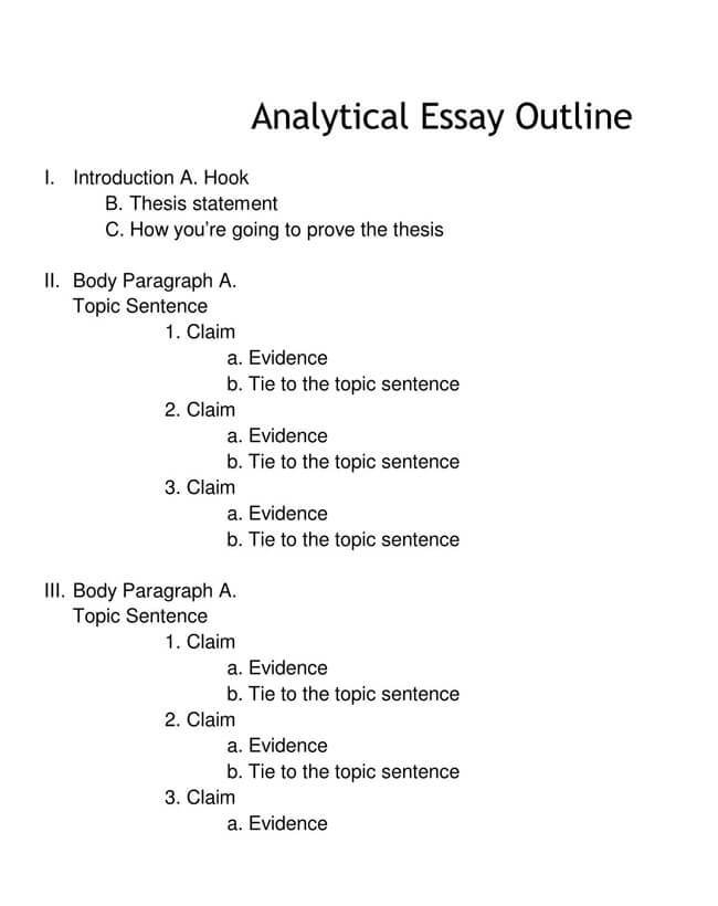 Free Downloadable Analytical Essay Outline Sample for Pdf Format