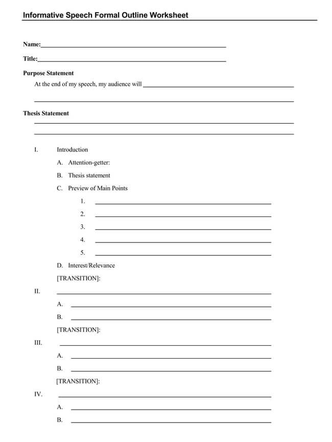 outline template for a speech