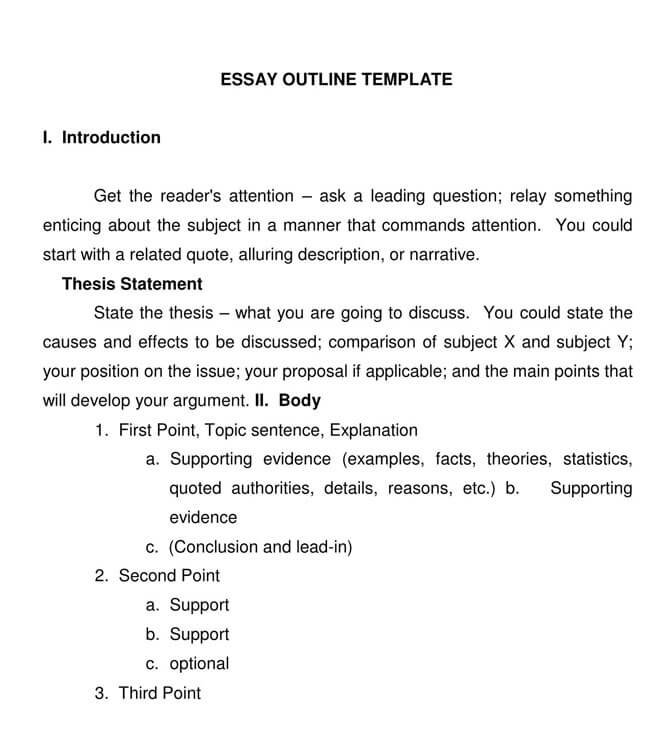 Great Professional Short Essay Outline Sample 02 for Pdf Format