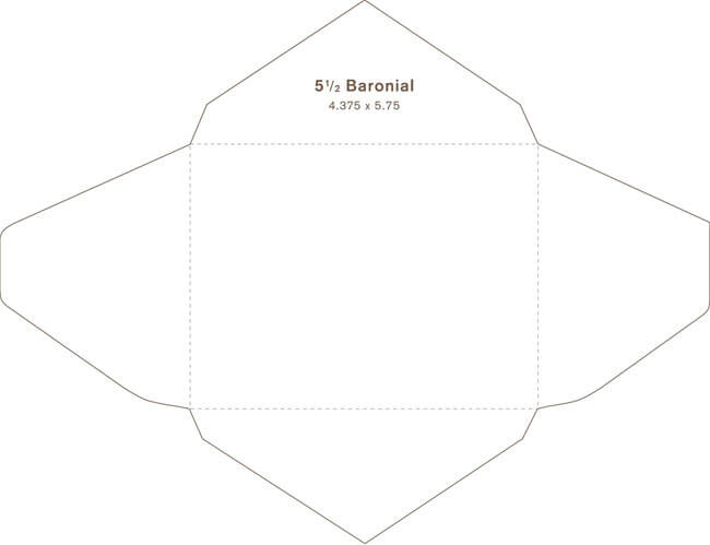 Free Printable Five and Half Baronial Envelope Template for Pdf Format