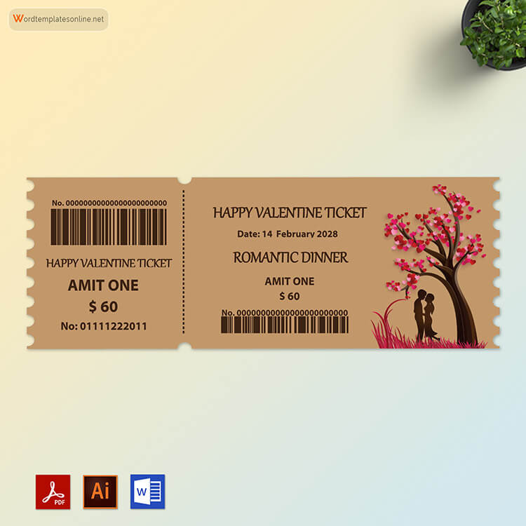 Free Event Ticket Template 09 for Word