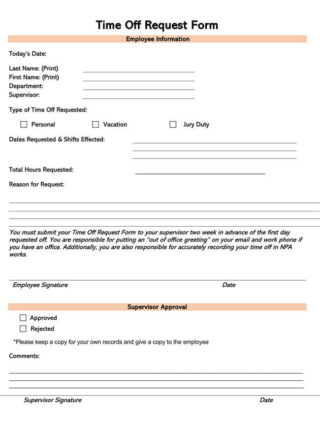 Free Employee Time-Off Request Forms - Word