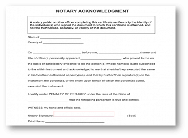 Notary Acknowledgement 