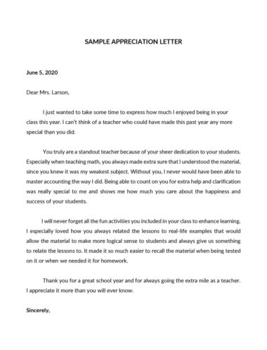 23+ Appreciation Letter Samples [How to Write] Free Templates