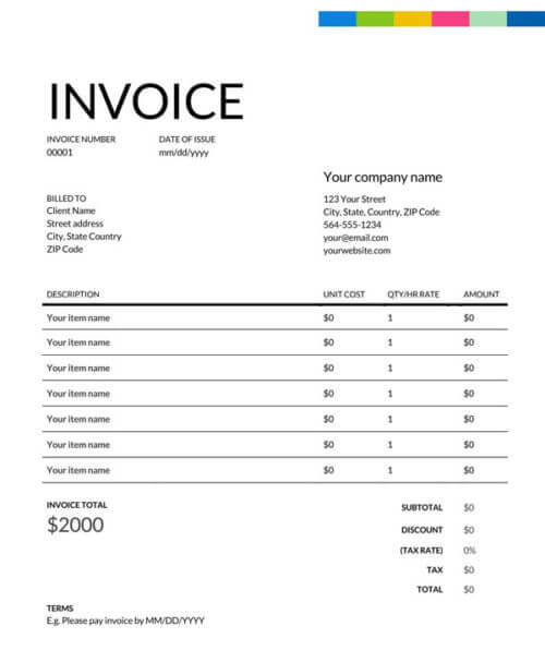 25 Freelance Invoice Templates (Word | Excel) - Free Download
