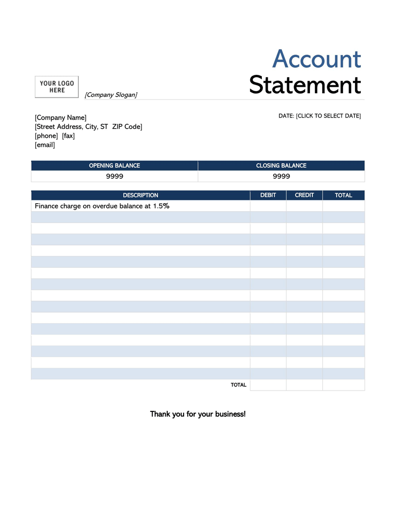 Editable personal bank statement template 02