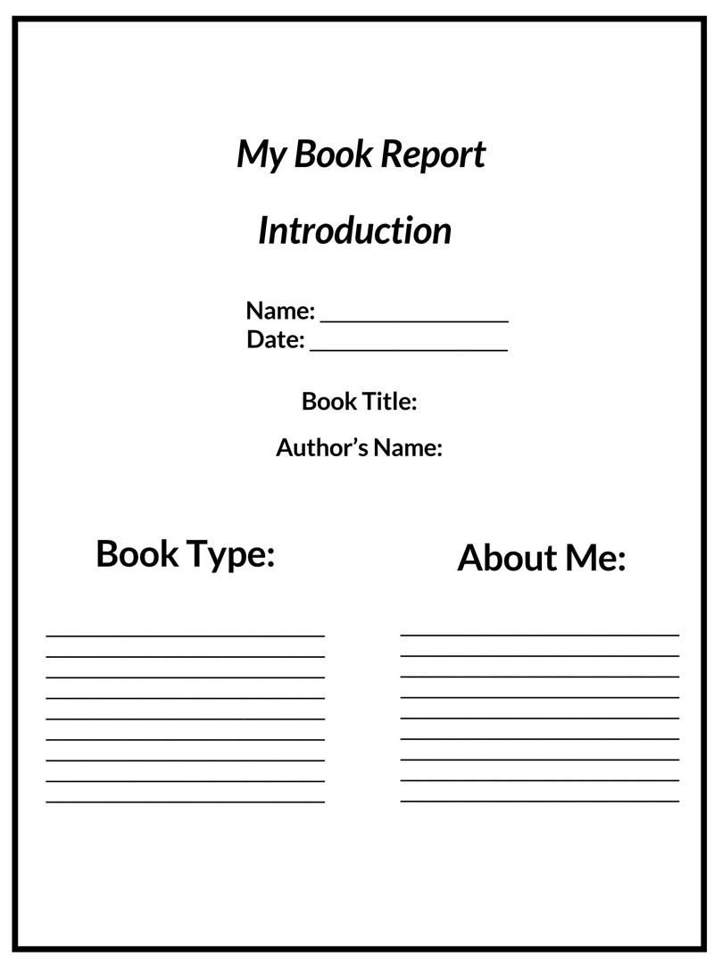 Book Report Template - PDF Format Example