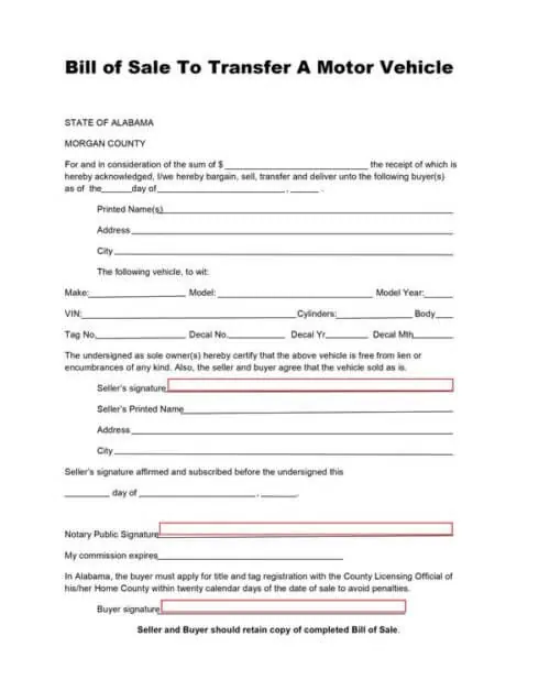 free alabama vehicle bill of sale forms word pdf