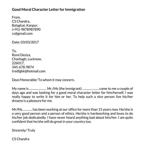 Character Letter For Friend Good Moral Letters Samples Certificate Images