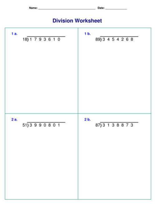 43 printable division worksheets for grade 4 6 word pdf