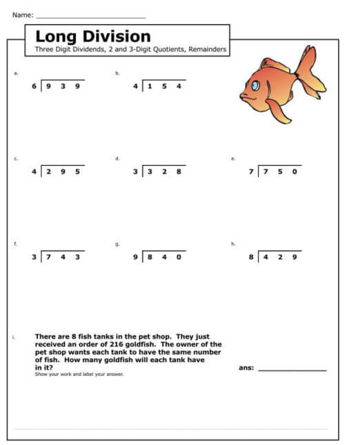 40 printable division worksheets for grade 4 6 word pdf