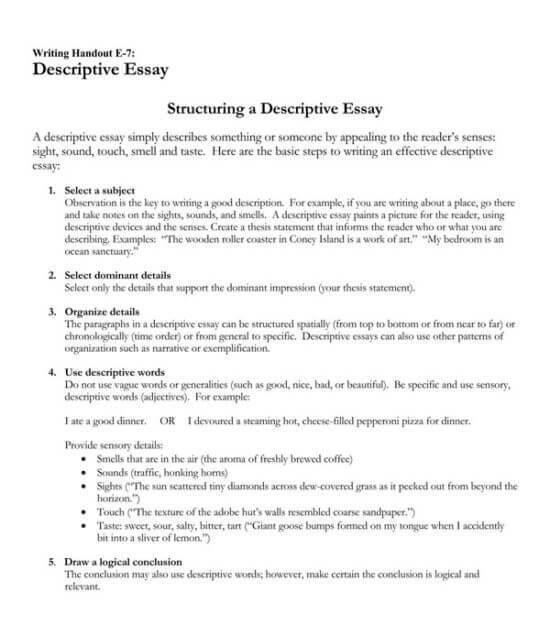 what is a descriptive expository essay