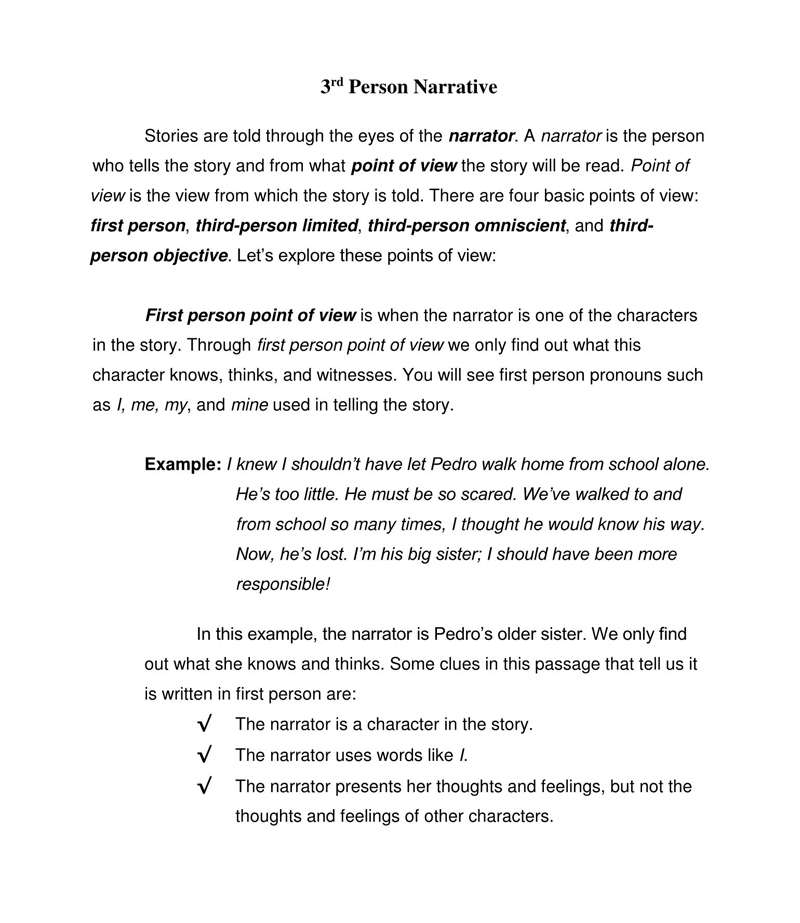 Great Customizable Third Person Narrative Essay Example for Pdf File