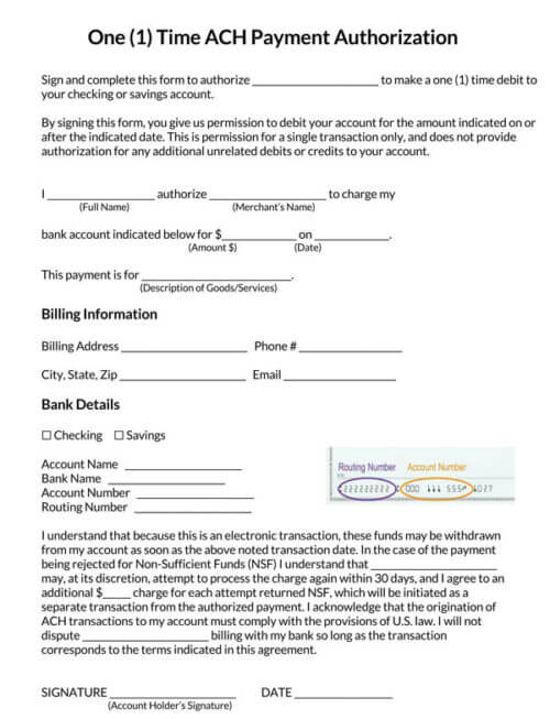 Free Credit Card Ach Authorization Forms Word Pdf 8329