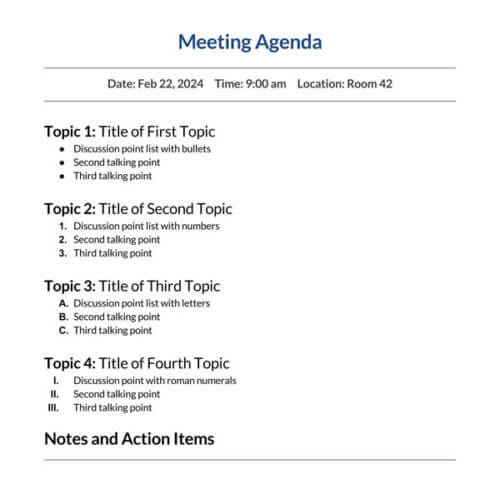 32 Free Meeting Agenda Templates [Word] - Staff, Team, Board