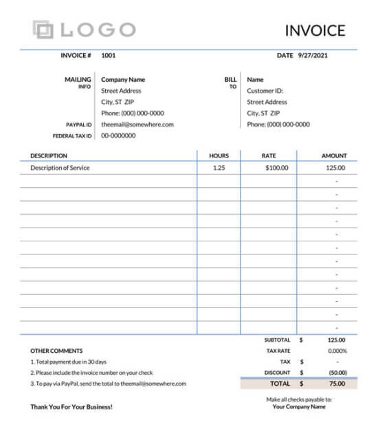 25 Freelance Invoice Templates (Word | Excel) - Free Download