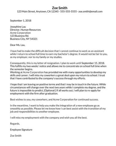 55 Best Resignation Letter Examples (Different Reasons)