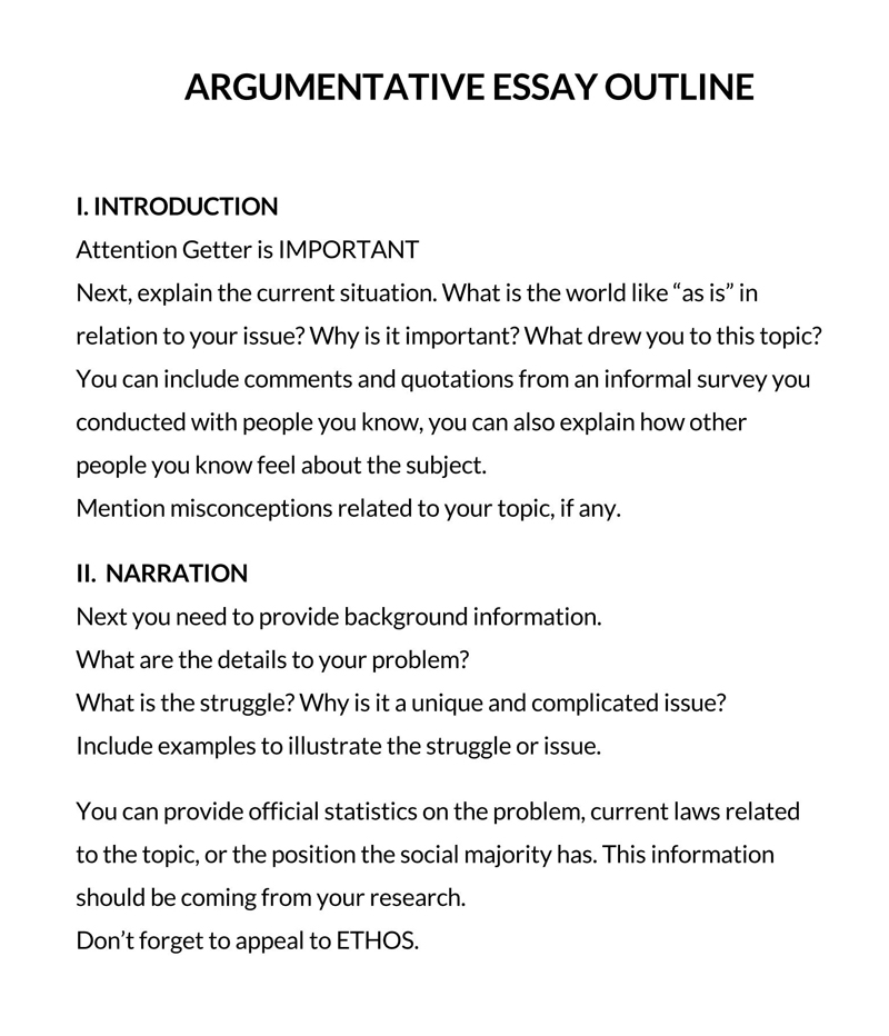 how to write an outline for argumentative essay