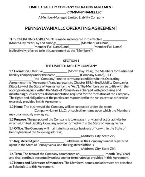 Free Pennsylvania LLC Operating Agreement What is LLC?