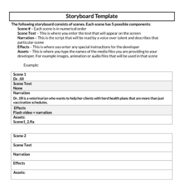 Printable Storyboard Template 18 for Word