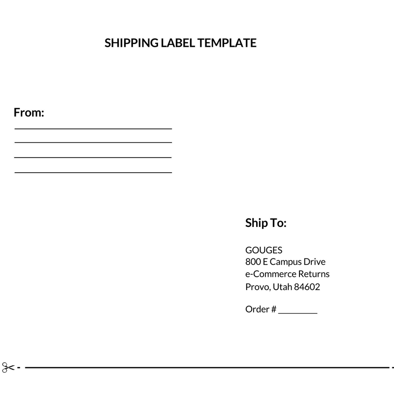 Free Shipping Label Template Word
