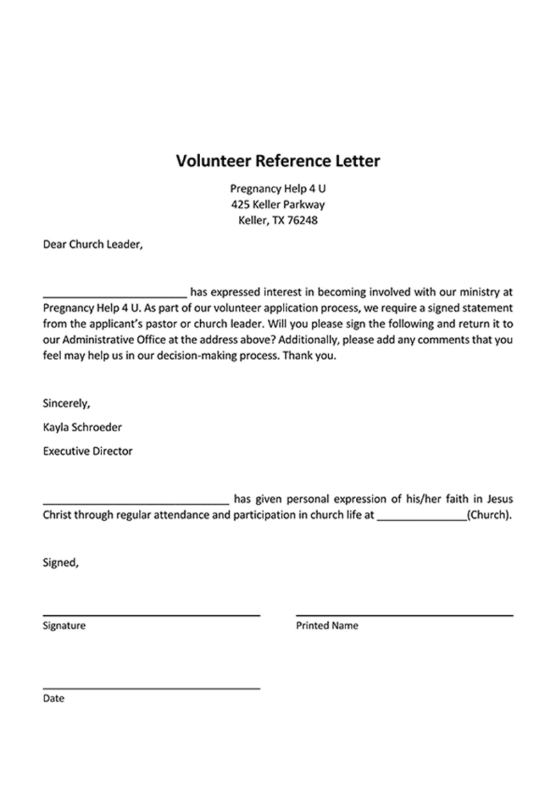 Volunteer Reference Letter 19 Best Examples (Writing Tips)