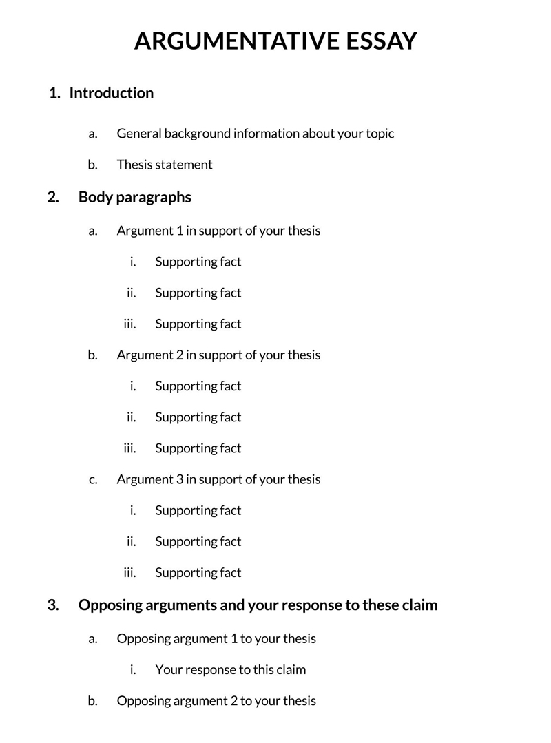 thesis argument outline