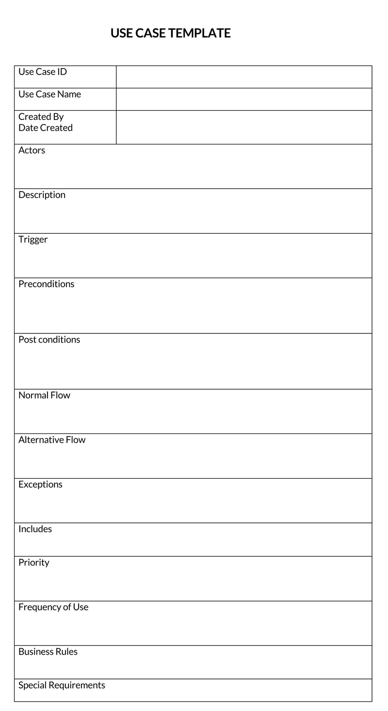 Free Customizable General Use Case Template 04 for Word Document