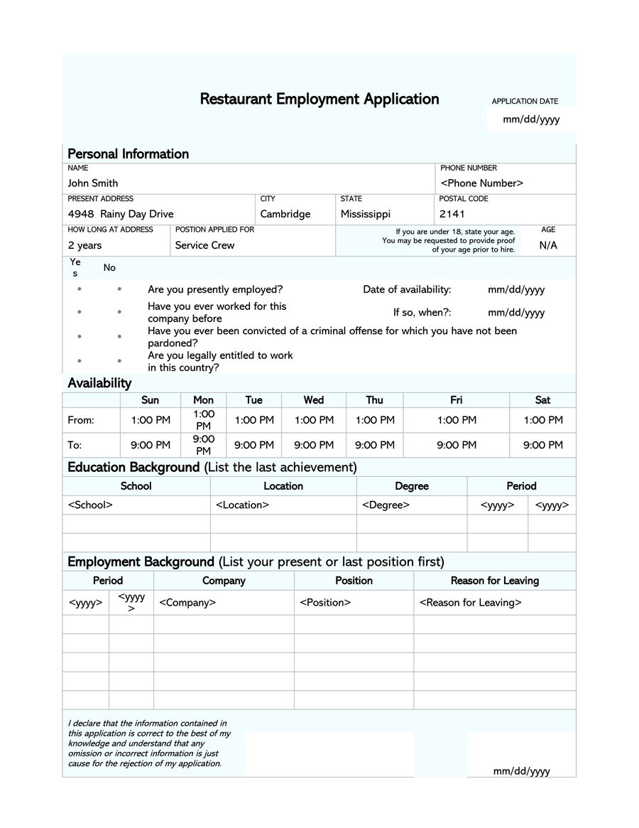 22 free job application forms what to ask samples tips
