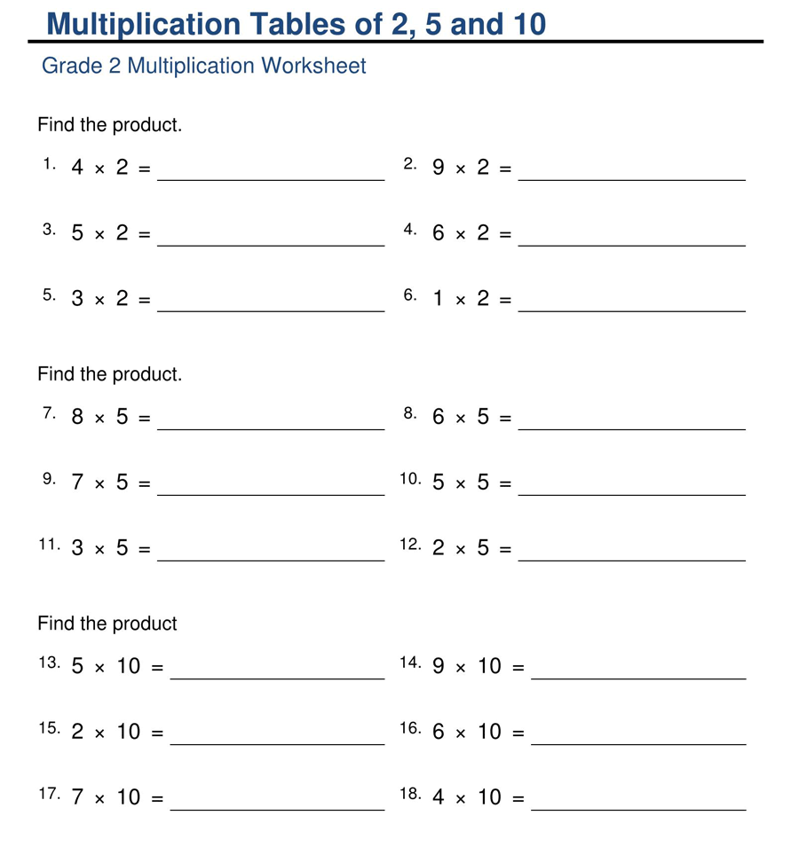 free printable multiplication worksheets for grade 3 to 5