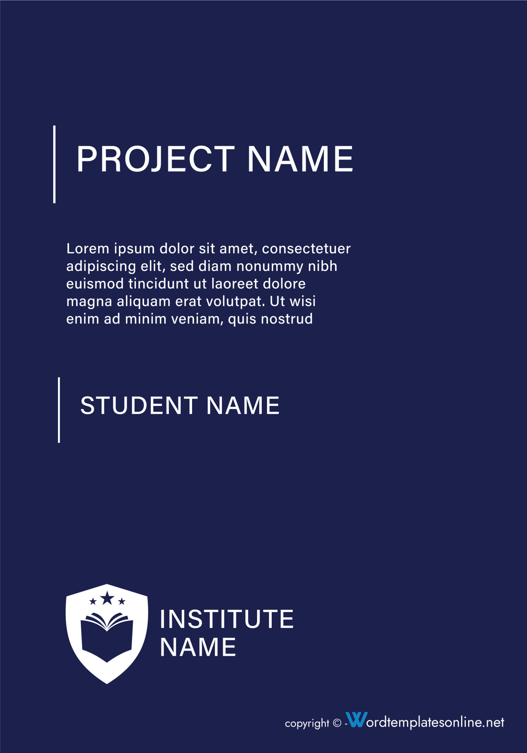 project presentation cover page
