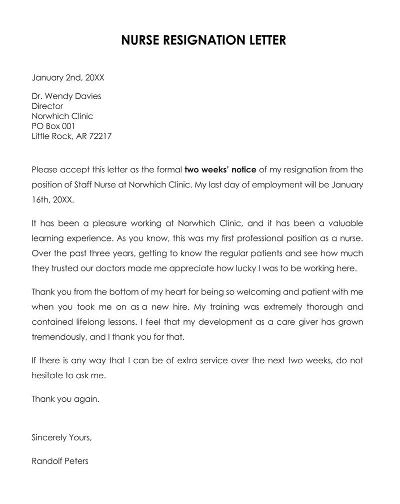 Nurse (RN) Resignation Letters: Templates, Tips and Examples