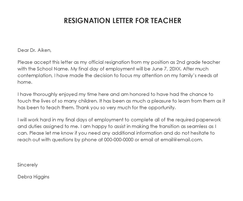 How to Write a Teacher Resignation Letter (18 Best Samples)
