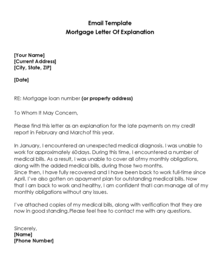 Mortgage Letter Of Explanation (30 Templates)