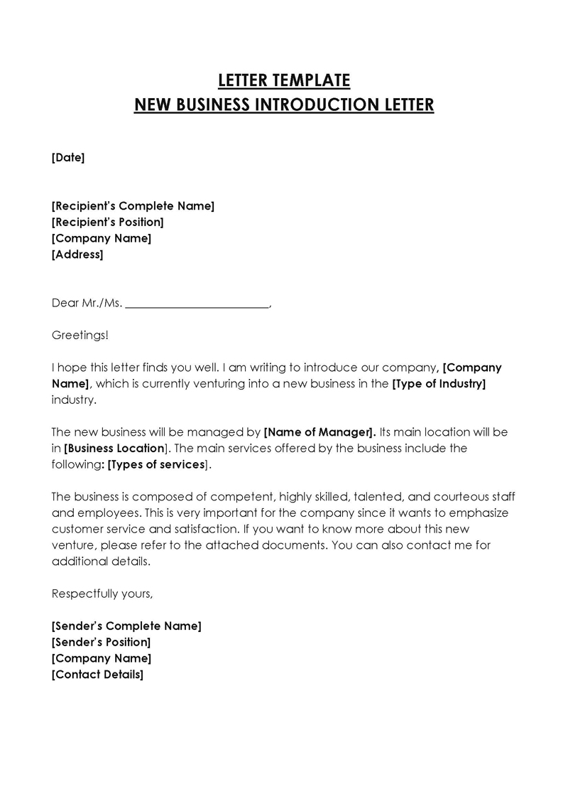 Business Introduction Letter Format (30 Best Examples)