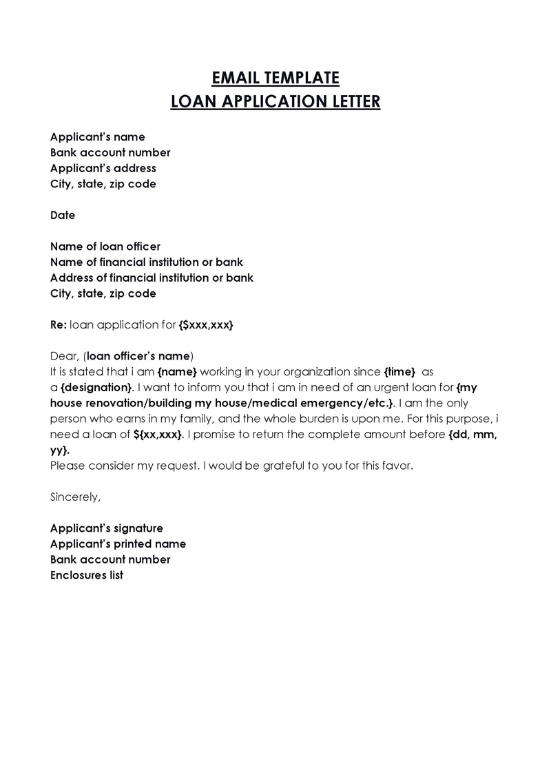 sample of loan application letter to employer for personal loan