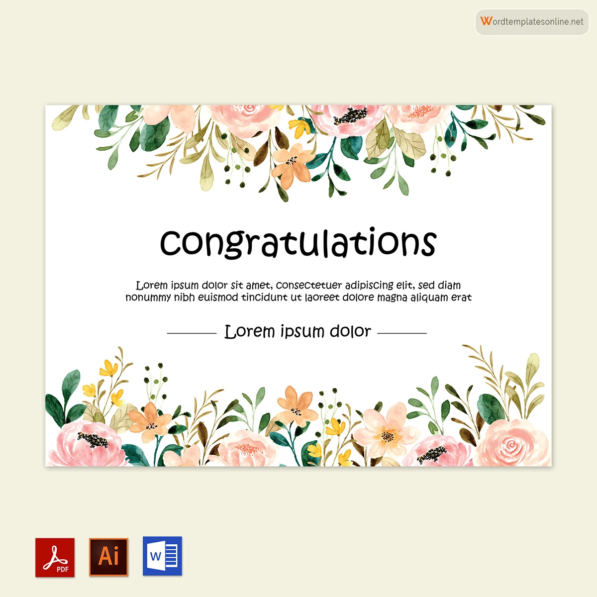 Free Congratulations Greeting Card Templates (Word | PSD)
